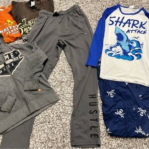 Boys Size 14/16 Clothing Bundle Pajamas Athletic Pants Hoodie Lot